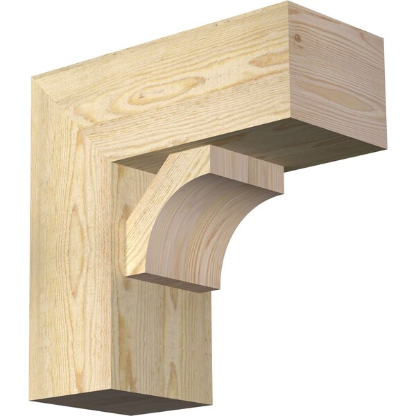 Ekena Millwork Westlake Block Rough Sawn Bracket w/ Offset Brace, Douglas Fir, 8"W x 18"D x 18"H BKT0806X18X18WTL05RDF - main
